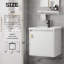 Meuble-lavabo de 20 po avec lavabo, petit meuble-lavabo mural avec porte flottante moderne, drain escamotable, siphon inclus (sans robinet)-322097397