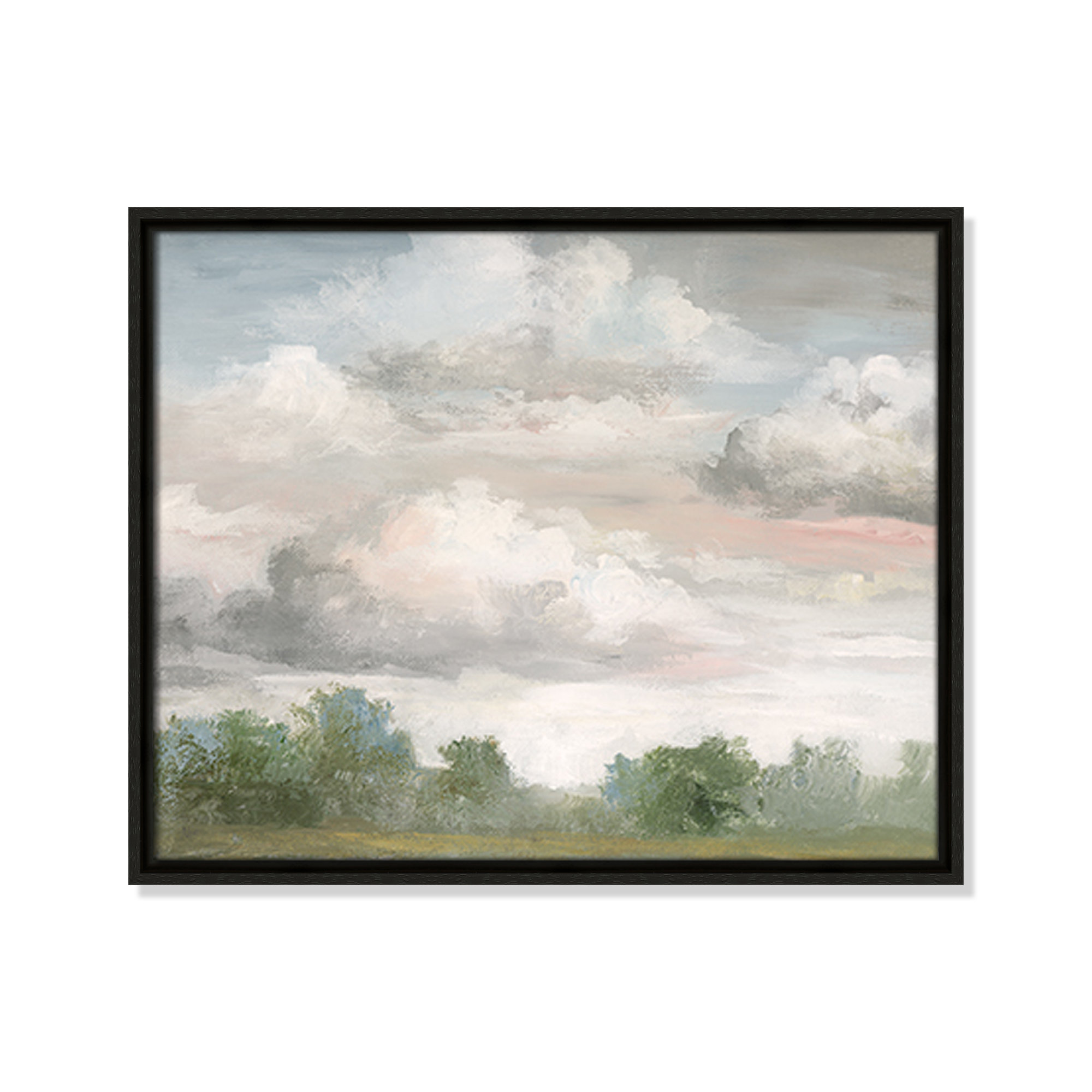 Pastel Morning Sky Framed On Canvas by Nan Print, 17.5" H x 21.5" W x 2" D, Espresso Framed