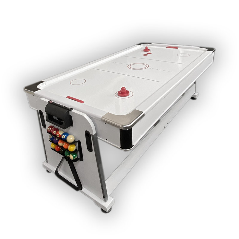 Table de jeu POLAR 7 pi 3 en 1 - Table de billard, air hockey et tennis de table avec plateau repas