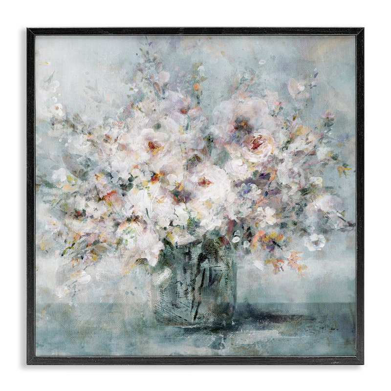 Giclée sur fond complexe délavé, design par Carol Robinson, Giclée encadrée noir minuit, H 12 po x l 12 po