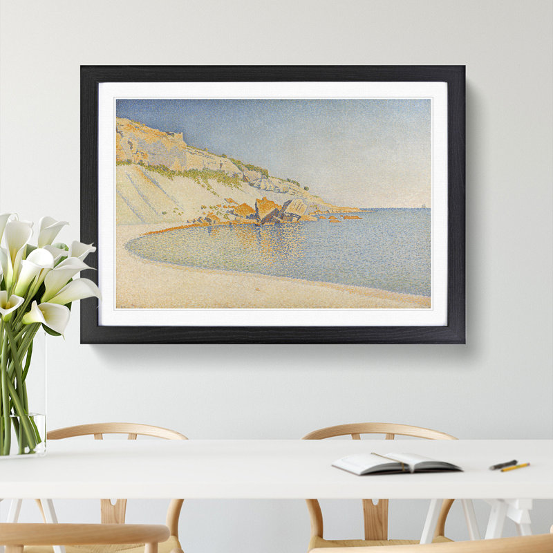 Cassis Cap Lombard Opus by Paul Signac - Picture Frame Painting, Black Framed, 27cm H x 36cm W x 2cm D
