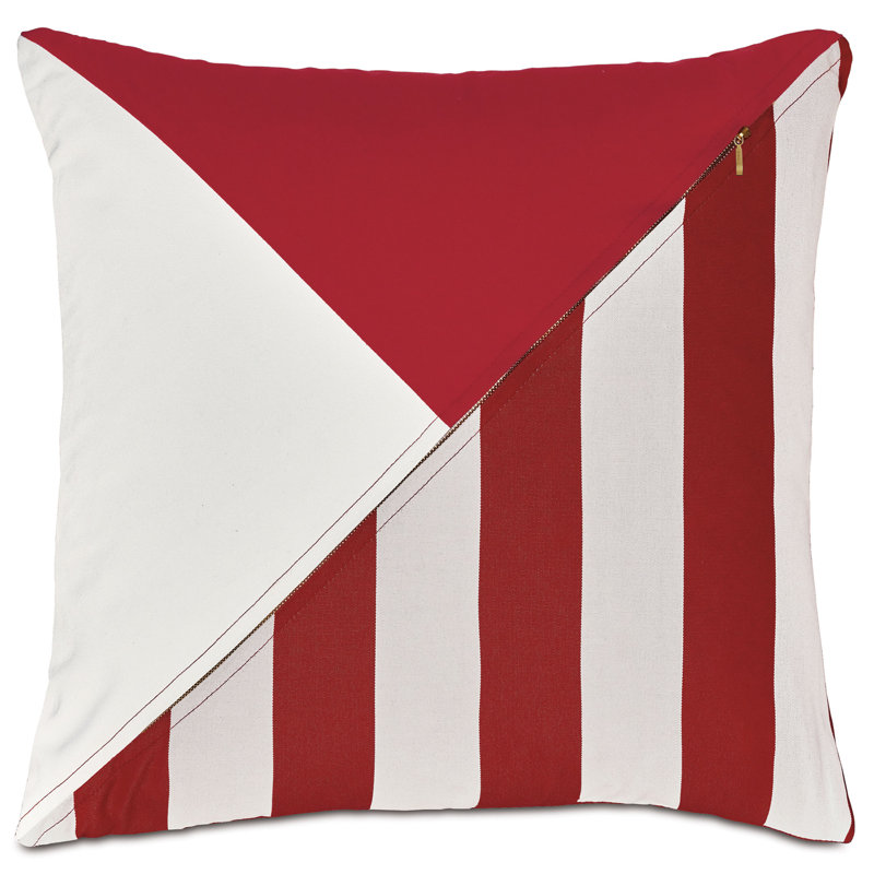 Sail Colorblock Decorative Pillow In Yellow, White/Red
