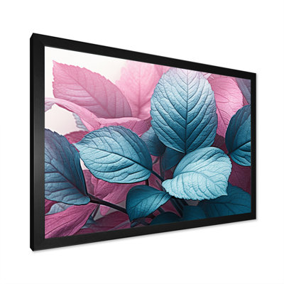 Feuille de splendeur rose turquoise sur toile