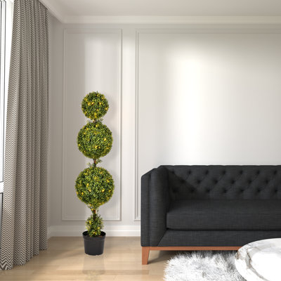 Topiaire 60 "en buis artificiel en pot