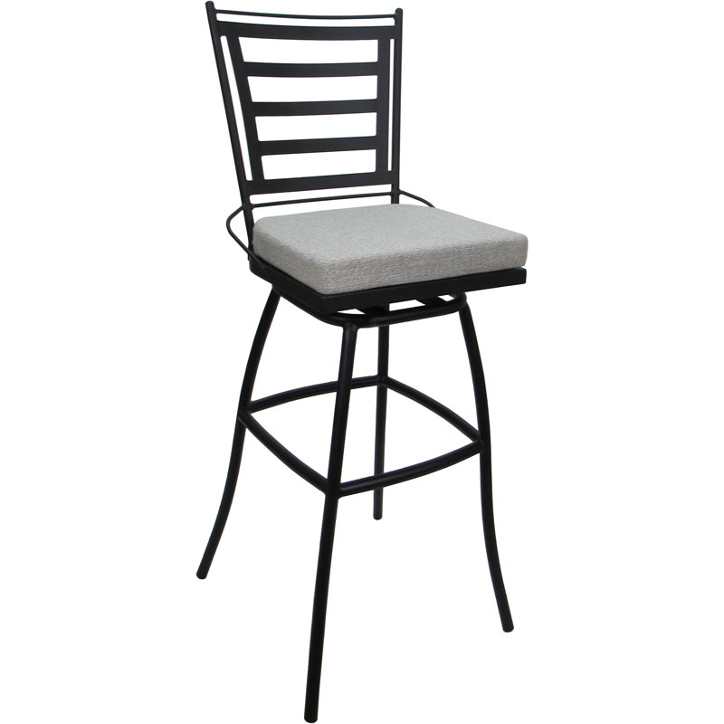 Tabouret de bar d'extérieur pour l'extérieur, Noir, Blanc / Blanc