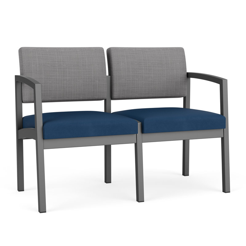 Structure en métal 2 places Lenox, Gris anthracite, Chambray gris / Patriot Plus Blue Ridge