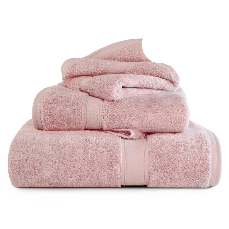 Scotia Egyptian Cotton Bath Towel Set, Tea Rose, 3Pc Towel Set  (1Bath, 1Hand, 1Face)