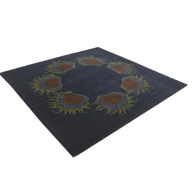 Tapis carré bleu marine Otto