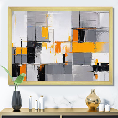 Rayures jaunes et grises sur toile