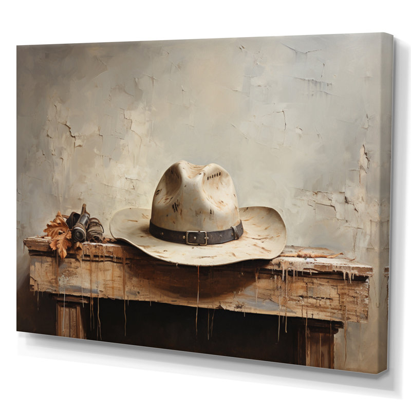 " Minimalism Cowboy Hat I ", Wrapped Canvas, 30" H x 40" W x 1.5" D