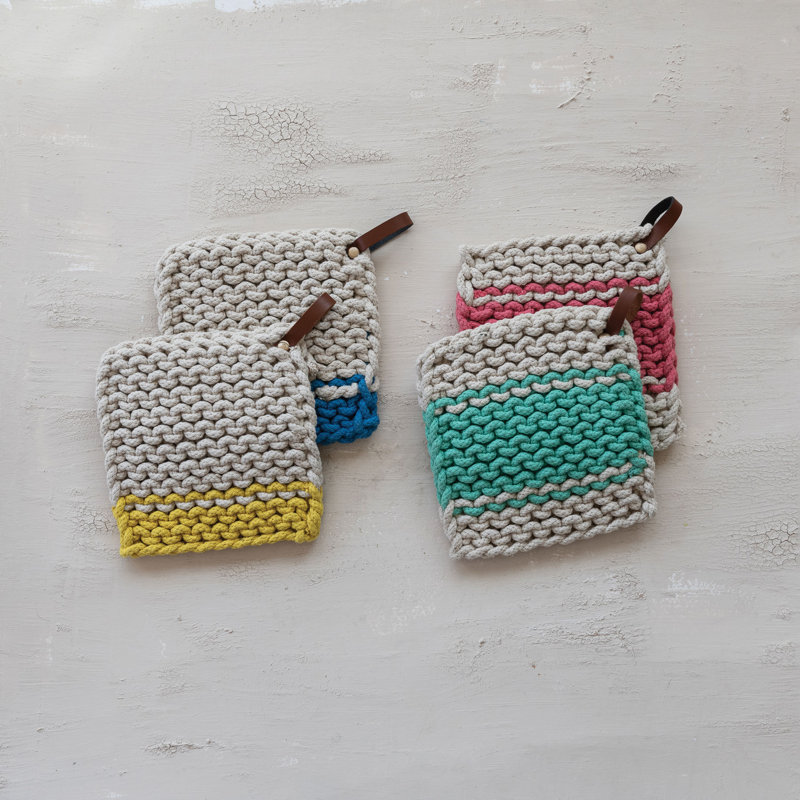 Square Hand Crocheted Cotton Pot Holder