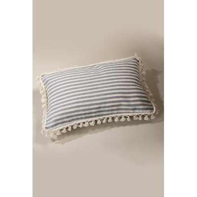 Royale Striped White Rectangular Cushion Cover
