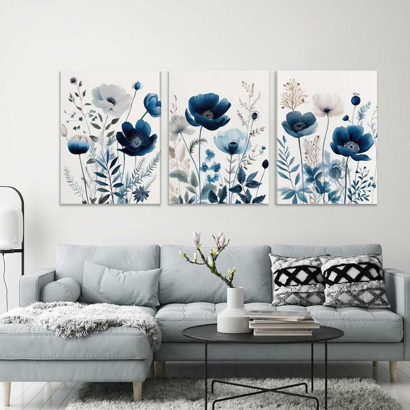 3 Piece Wrapped Canvas Print, 60 cm H x 40 cm W