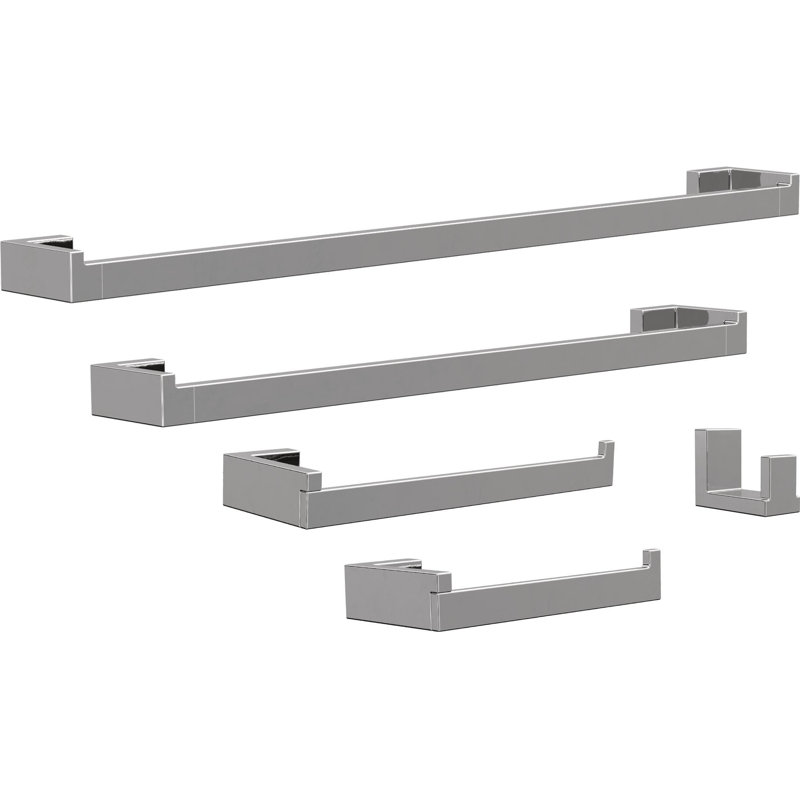 Ensemble de quincaillerie de salle de bain 5 pièces, Chrome poli