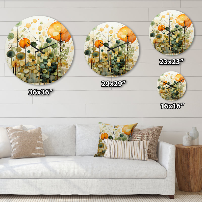 Horloge murale Green Orange Harmonious Balance II, Moyenne