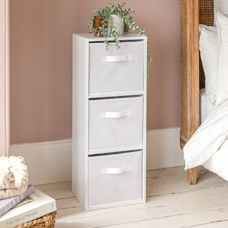 Northville 80cm H x 30cm W Cube Bookcase, White, (3 Shelves) 80cm H x 30cm W x 23.5cm D