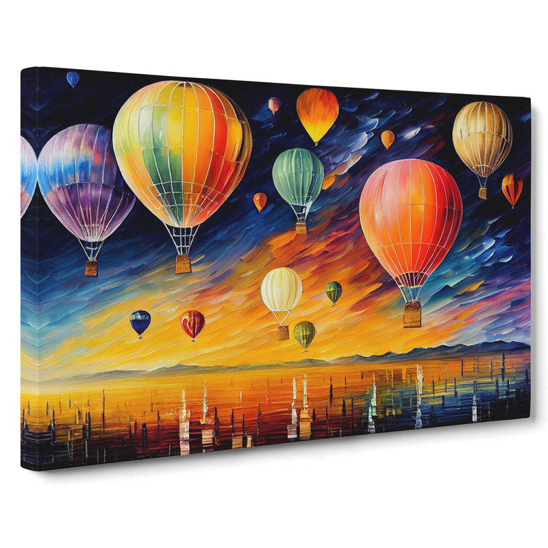 Many Hot Air Balloons - Wrapped Canvas, 40cm H x 60cm W x 3cm D