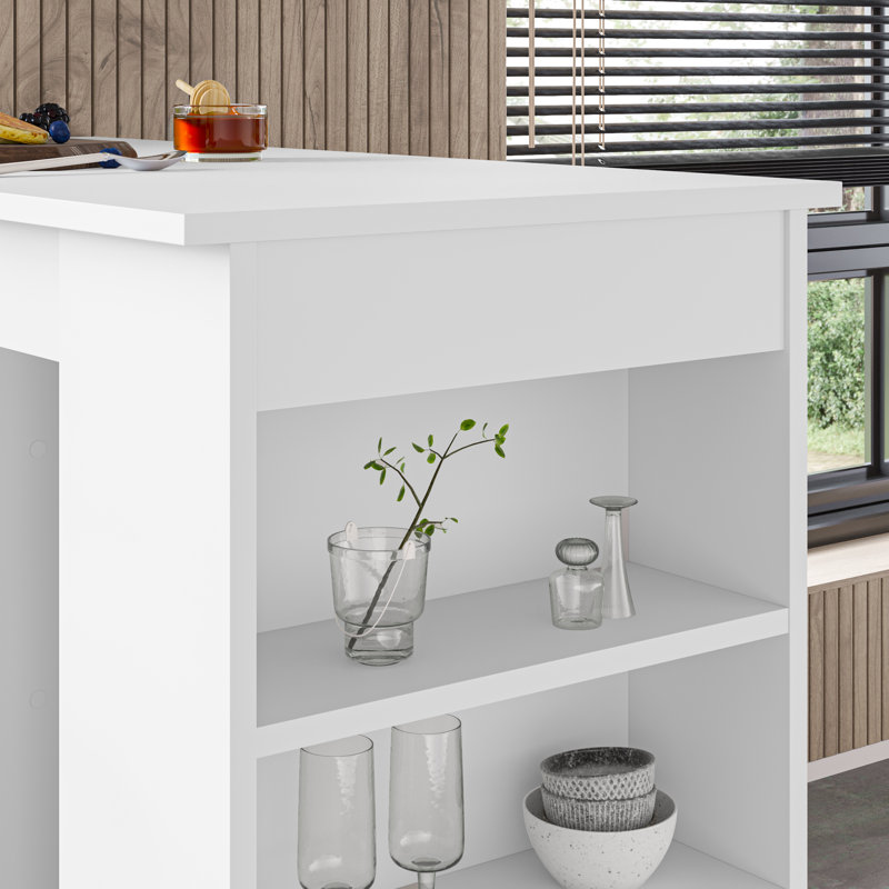 Liviah 117 Dining Table Stylish Multi-Functional Kitchen Table, White, White