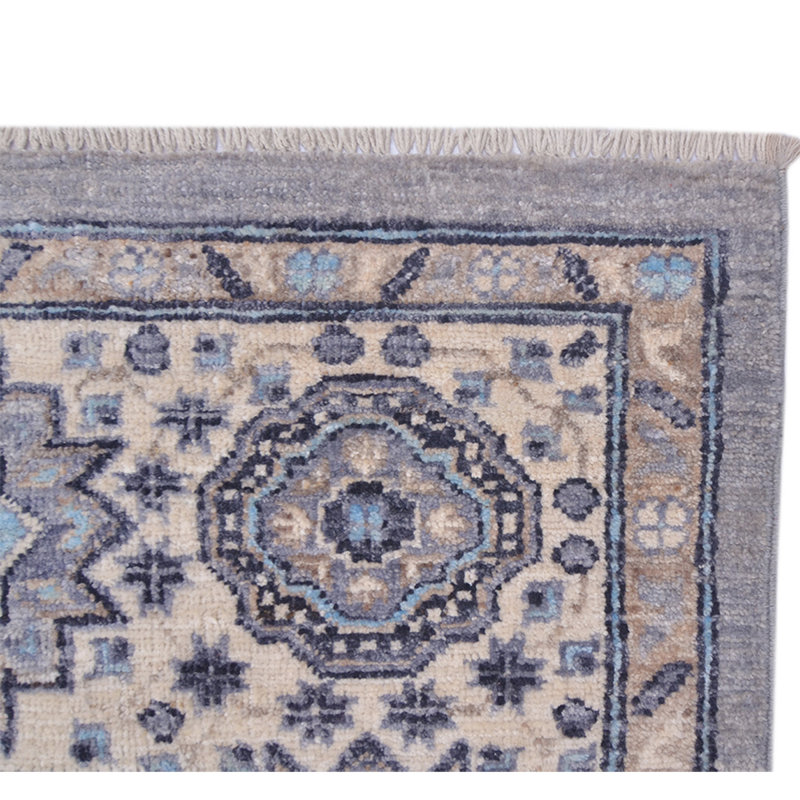 Tapis gris clair / ivoire / mauve de haute qualité noué à la main Ziegler 3000