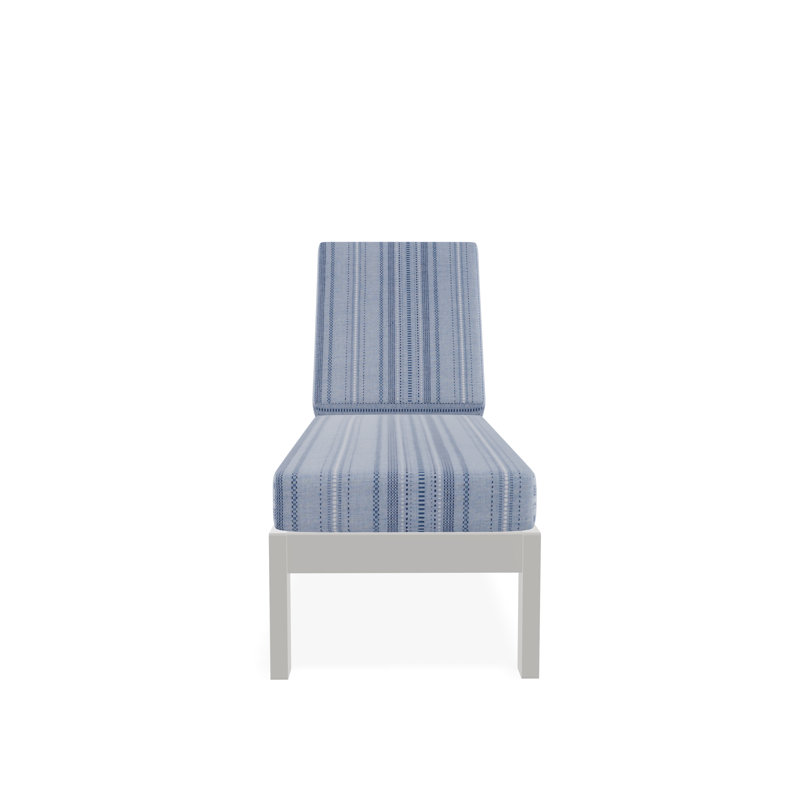 Chaise longue sans accoudoirs en polyester à 3 positions Leeward, Chambray Copeland, Neige