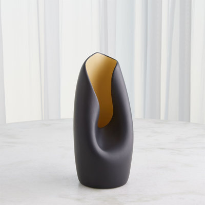 Avian Vase-Black/Gold-Sm