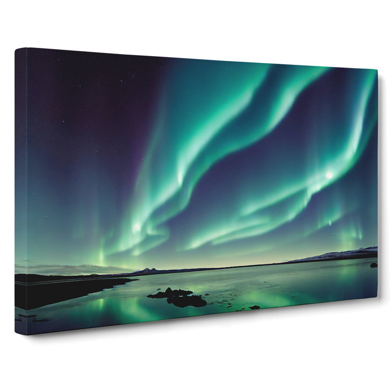 Enticing Northern Lights - Wrapped Canvas, 35cm H x 50cm W x 3cm D
