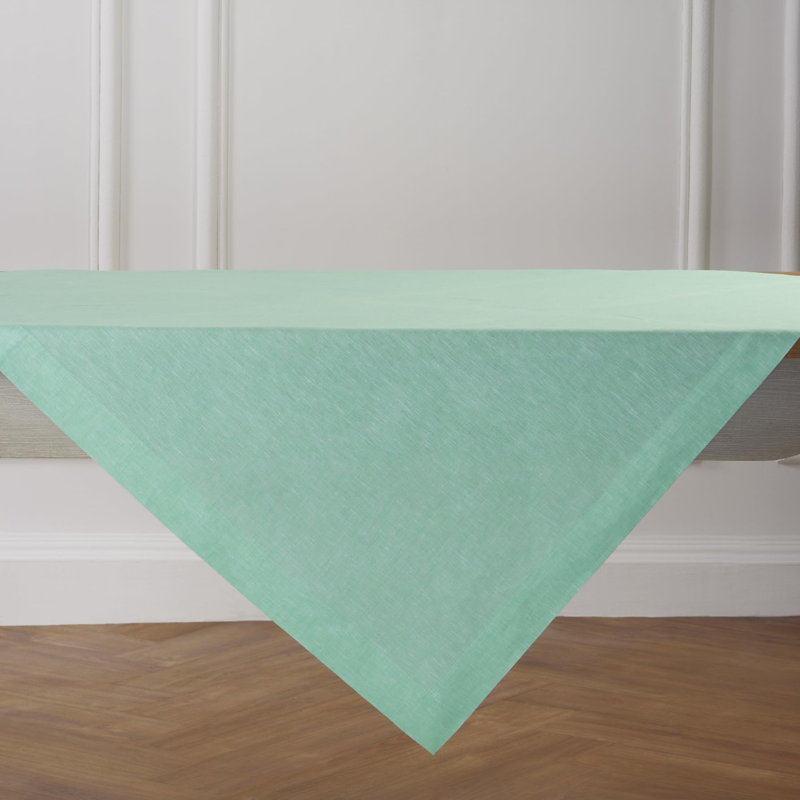 100% Pure Linen Table Throw - Athena, Chambray Aqua