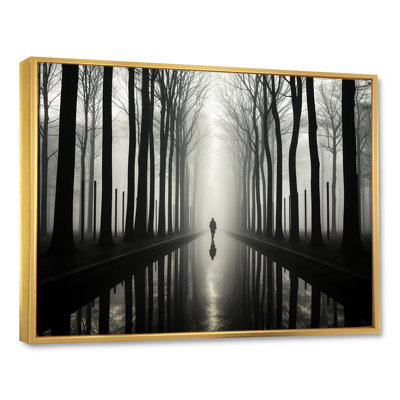 Black And White Forest Silence Photography - Forest Canvas Art Print