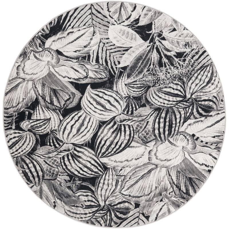 Herington Floral Indoor Rug, Round 5'3"