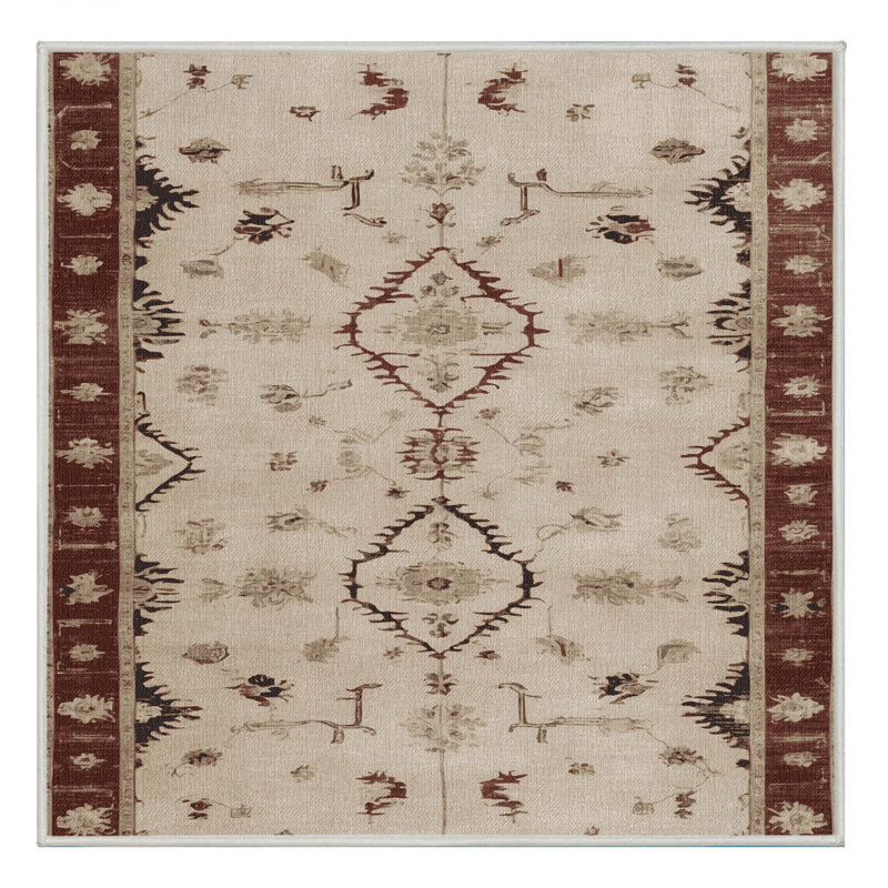 Tapis beige surteint lavable à la machine, Carré 6 pi