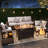 7-pieces Patio Conversation Set With Wide Armrests And Fire Pit Table,outdoor Rattan Seating Group-400181825