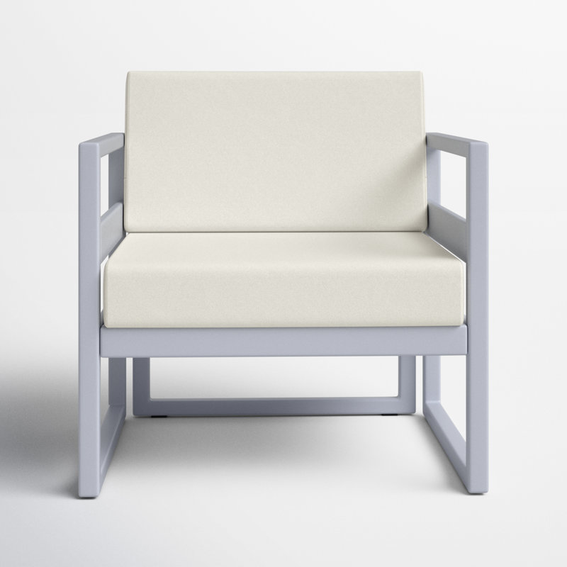 Lane Outdoor Lounge Chair, Canvas Natural Sunbrella® Canvas, Silver/Gray