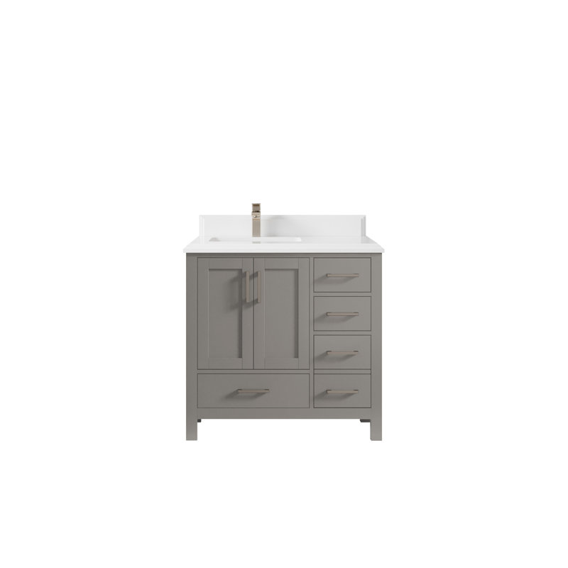 Ensemble de meuble-lavabo simple 36 po Malibu, Blanc