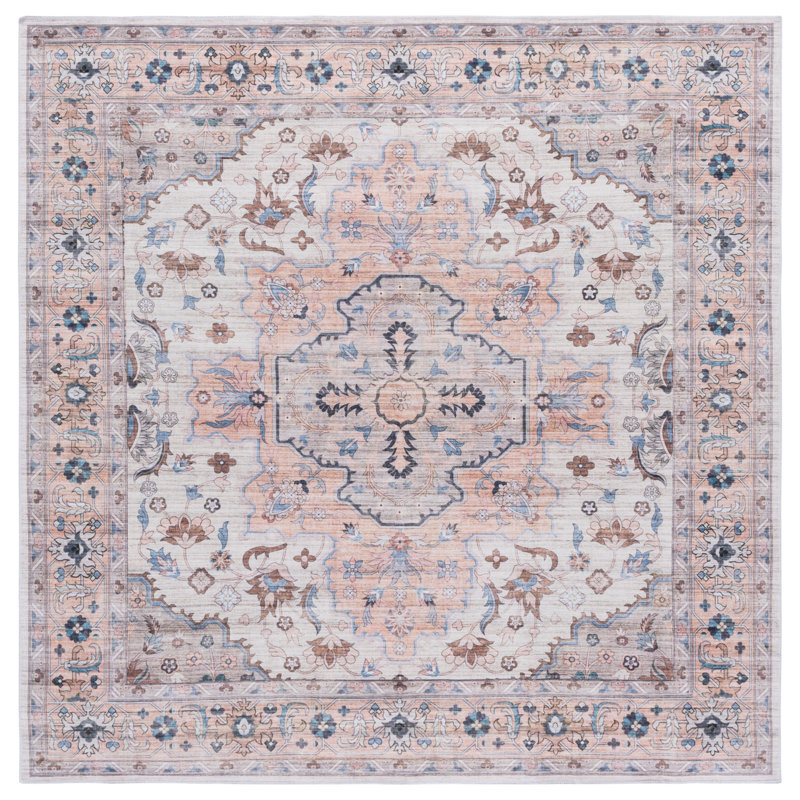 Lomeli Area Rug with Non-Slip Backing, Square 6"