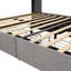 Grey Queen Bed Frame, Led Lights & Ample Storage, Headboard Size With Under Storage