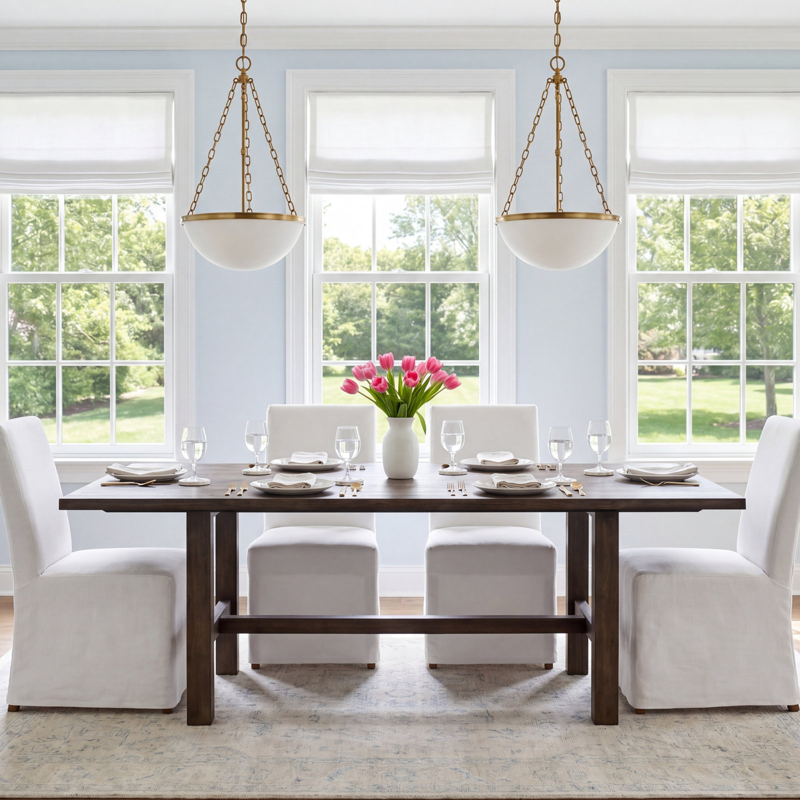 72" Oak Dining Table, Walnut