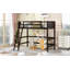 Lit mezzanine simple en bois massif avec échelle (espresso) (VIEUX SKU: WF292330AAP)