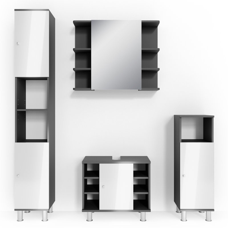 Villareal Bathroom Storage Furniture Set, Anthracite