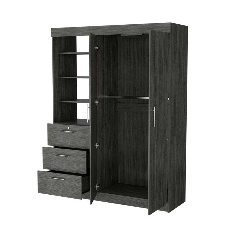 Armoire 3 tablettes Levi, Gris