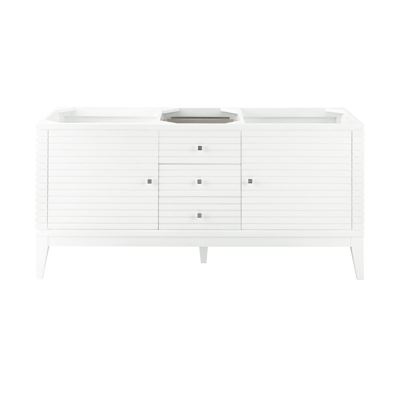 Linear 60'' W Double Vanity, Glossy White, Glossy White
