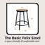 Tabouret en acier Felix, prêt à assembler-99356461-99356462-99356463
