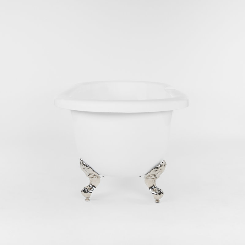 Windsor 60.5'' x 30'' Soaking Acrylic Bathtub, Polished Nickel