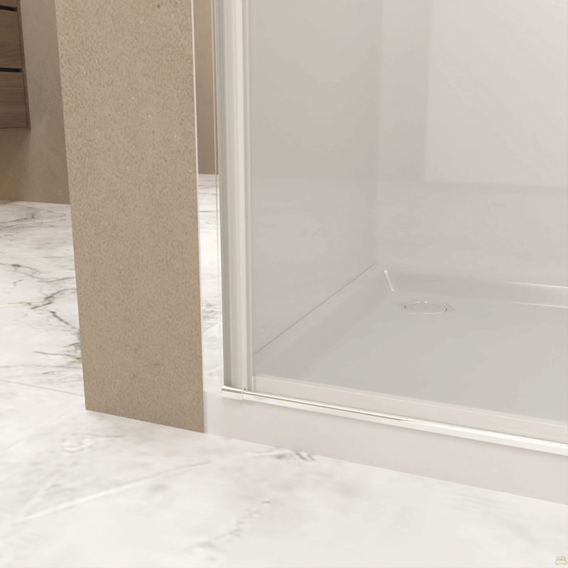 Porte de douche pliante 29-28 "x 72", verre trempé 1/4 "(6mm), cadre en aluminium chromé, film antidéflagrant