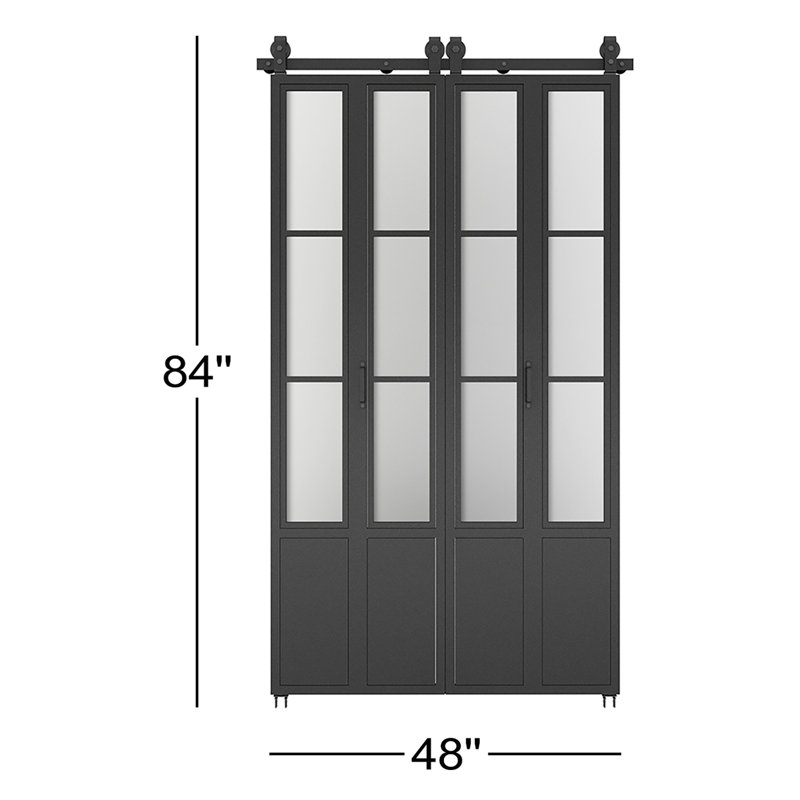 Porte pliante en verre 48 po x 84 po