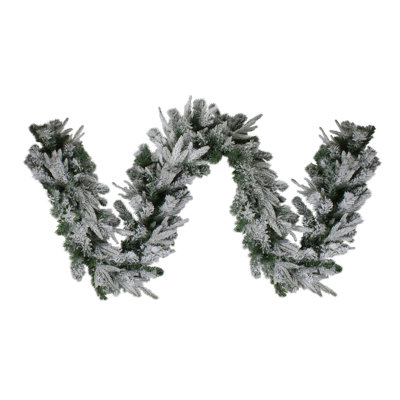 Guirlande de sapin de Noël artificiel floqué 9 'X 10 "-non éclairé