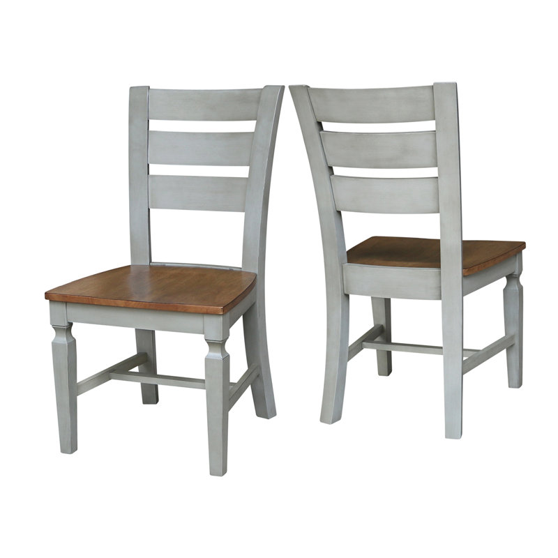  Chaise en bois massif Hensley, Hickory / pierre