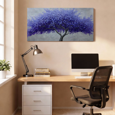 Purple Tree Canvas Wrapped Wall Art For Living Room Bedroom Home Decor
