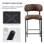 Modern Faux Leather Upholstered Waffle Tufted Bar Stool with Back (Set of 2/4)-1981278857-1981278868