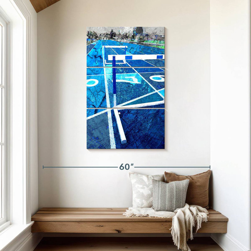 Sireci Track and Field Blue Splash, 45" H x 28" W