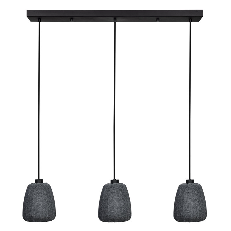 Luminaire suspendu noir 3 lumières Chenai